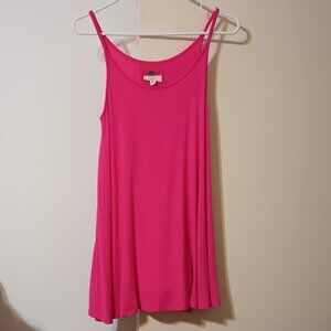Cupio's Magenta Relaxed Fit Spaghetti Strap Camisole Tank Top (Size: Medium)